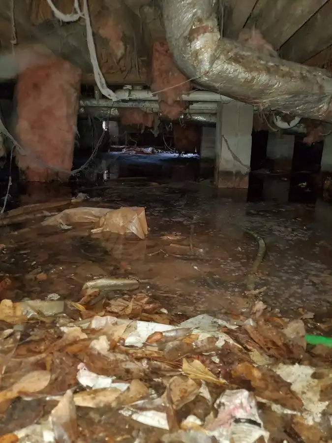 Crawl space flood assessment for Commercial Water Damage Restoration in North Auburn